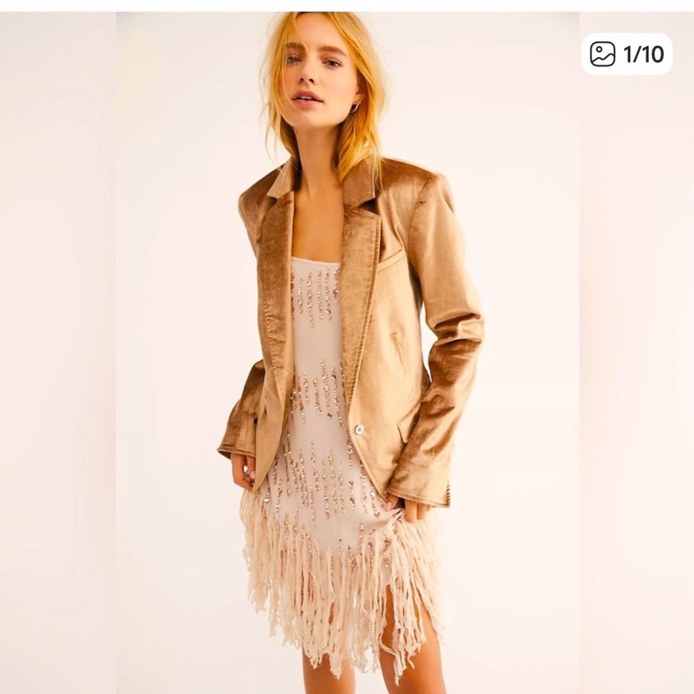 Free People Elegant Gold Women's Blazer